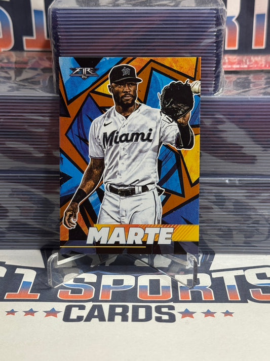 2021 Topps Fire (Orange 187/299) Starling Marte #102