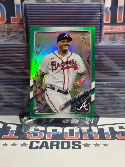 2021 Topps Chrome (Green Refractor 42/99) Cristian Pache Rookie #178