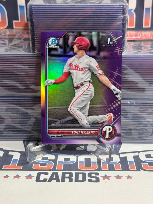 2022 Bowman Chrome Prospects (Purple Refractor, 1st 47/250) Logan Cerny #BCP-120