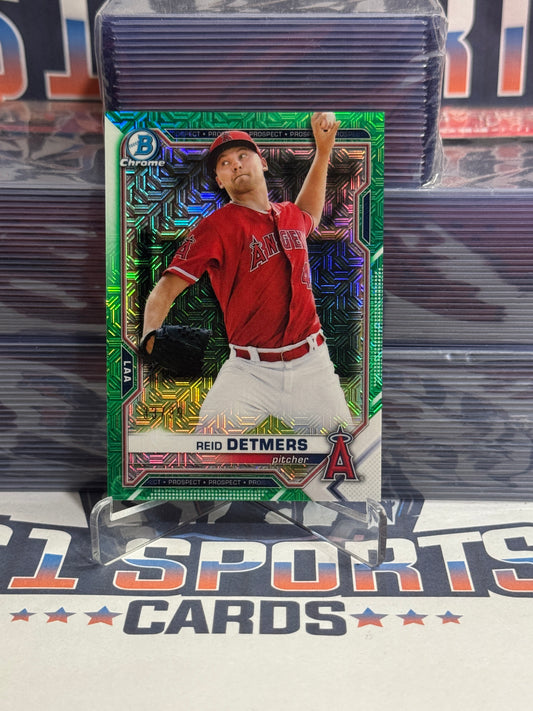 2021 Bowman Chrome Prospects (Green Mojo Refractor 33/99) Reid Detmers #BCP-26