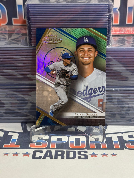 2021 Topps Gold Label (Blue 94/99) Corey Seager #90