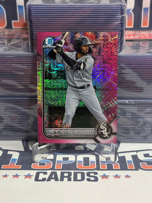 2022 Bowman Chrome Prospects (Pink Mojo Refractor 59/199) Yoelqui Cespedes #BCP-87
