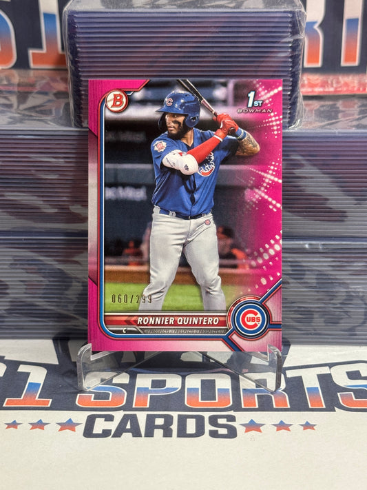 2022 Bowman Prospects (Pink, 1st Bowman 60/299) Ronnier Quintero #BP-124