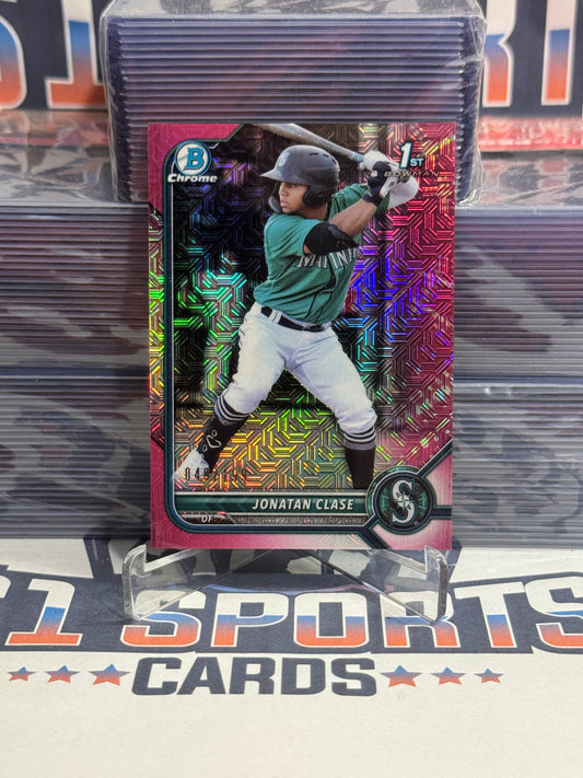 2022 Bowman Chrome Prospects (Pink Mojo Refractor, 1st Bowman 49/199) Jonatan Clase #BCP-118