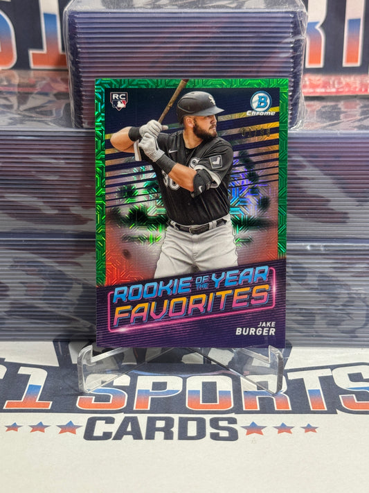 2022 Bowman Chrome (Green Mojo Prizm, Rookie of the Year Favorites 81/99) Jake Burger #ROYF-6