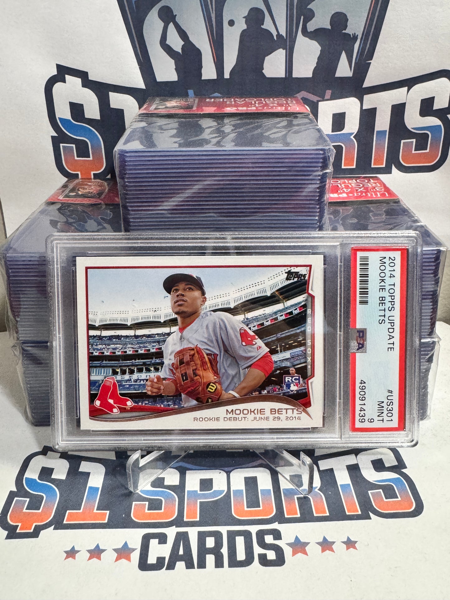 2014 Topps Update (MLB Debut) Mookie Betts Rookie #US-301 - PSA 9