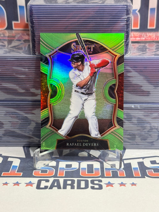 2021 Panini Select (Lime Green Prizm 22/99) Rafael Devers #61