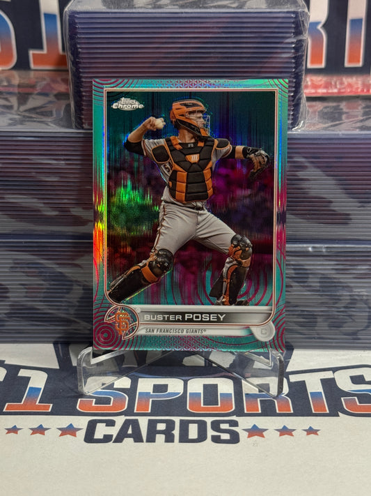 2022 Topps Chrome Sonic (Aqua Pink Refractor 45/199) Buster Posey #95