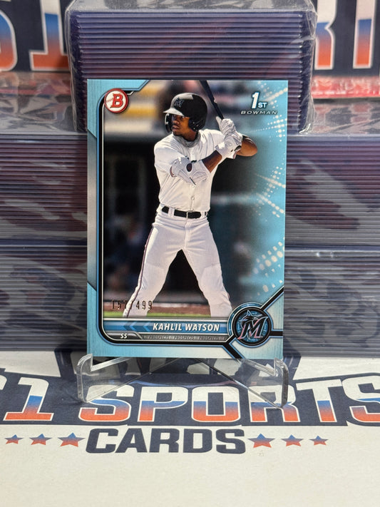 2022 Bowman Prospects (Teal, 1st Bowman 157/499) Khalil Watson #BP-3