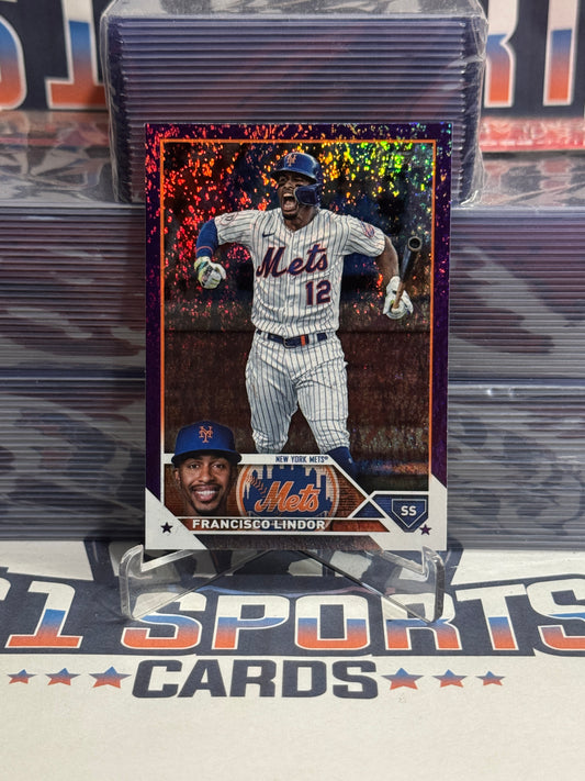 2023 Topps (Purple Foil 382/499) Francisco Lindor #450