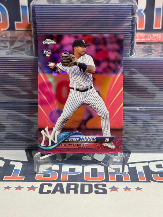 2018 Topps Chrome Update (Pink Refractor) Gleyber Torres Rookie #HMT26
