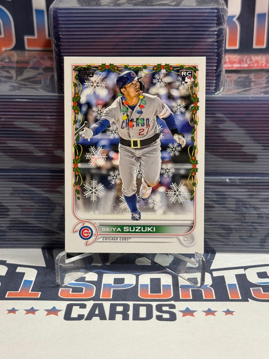 2022 Topps Holiday (Christmas Lights Variation) Seiya Suzuki Rookie #HW177