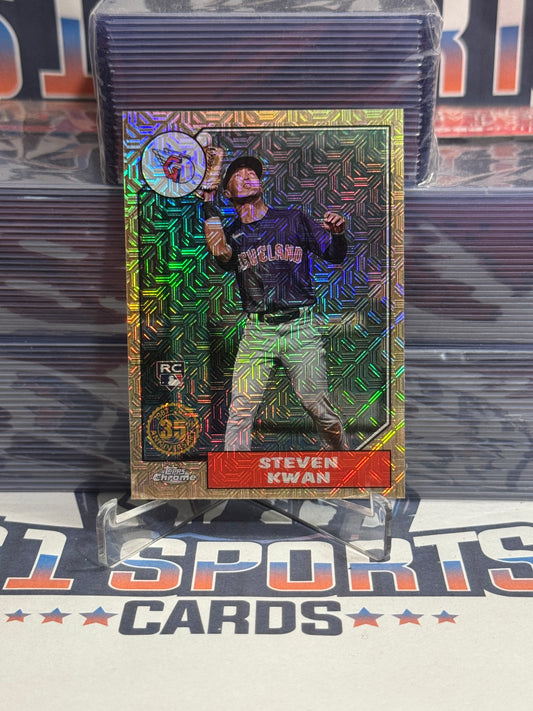 2022 Topps Chrome (Mojo Refractor, 1987 Redux) Steven Kwan Rookie #T87C-21