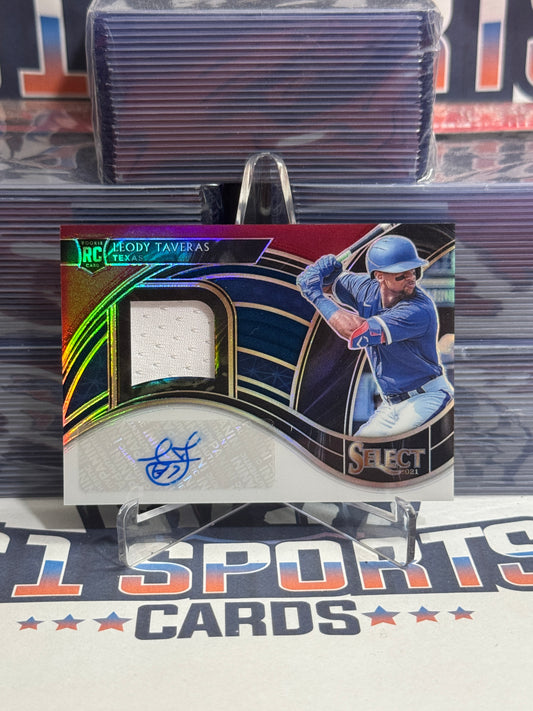 2021 Panini Select (Tri-Color Prizm, Rookie Patch Auto Relic 21/99) Leody Taveras #RJA-LT