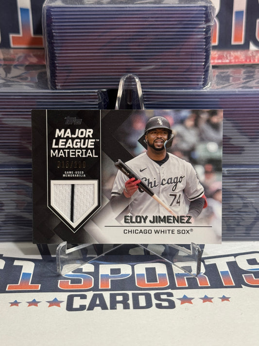 2022 Topps (Black, Major League Materials Relic 15/199) Eloy Jimenez #MLM-ELO