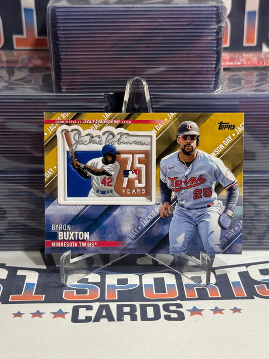2022 Topps (Gold, Jackie Robinson Commemorative Patch Relic 40/50) Byron Buxton #SEP-BBX
