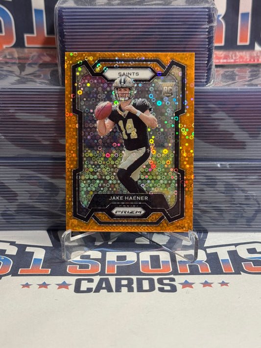 2023 Panini Prizm (Orange Disco Prizm) Jake Haener Rookie #374