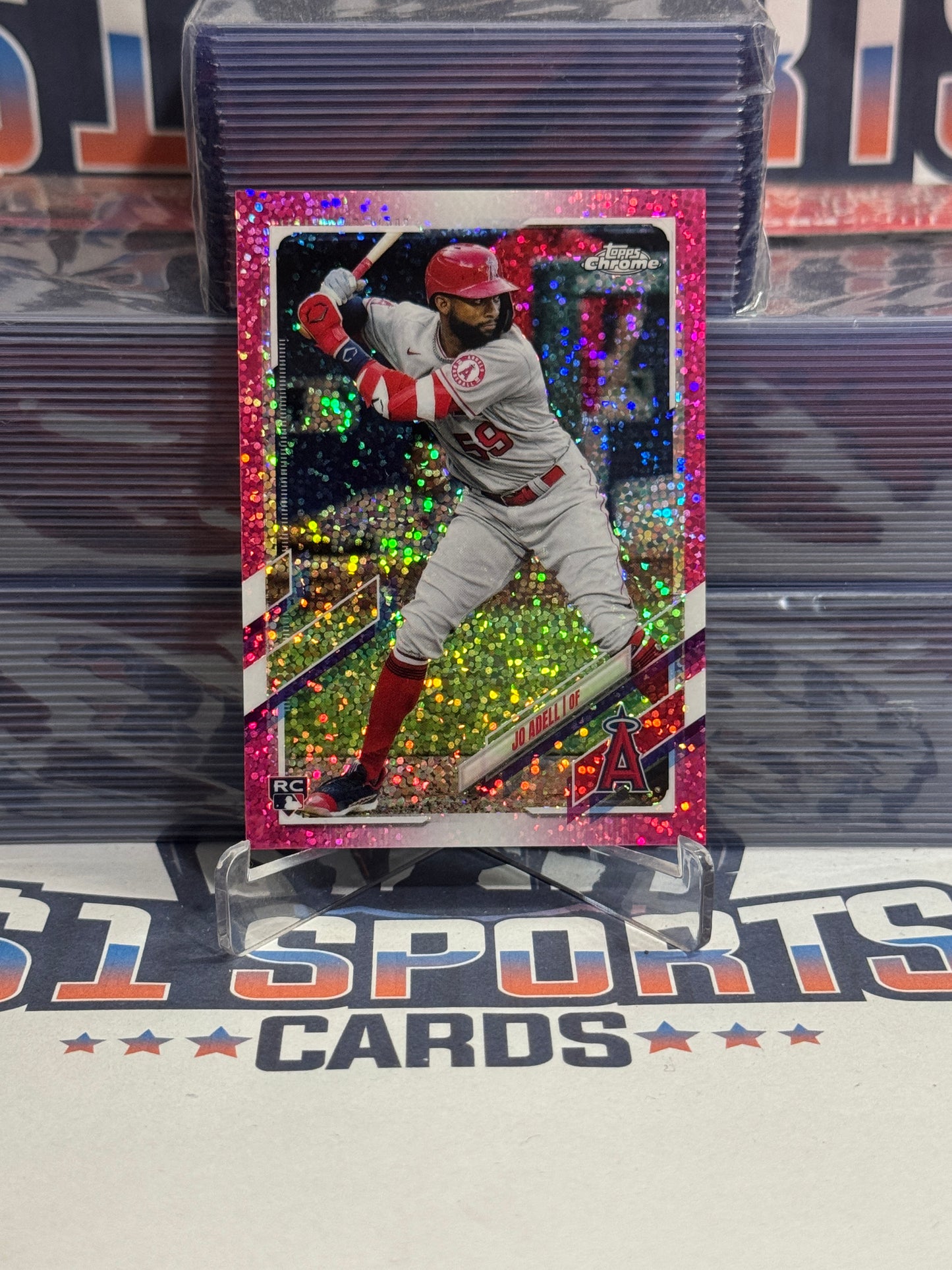 2021 Topps Chrome (Magenta Speckle Refractor 307/350) Jo Adell Rookie #142