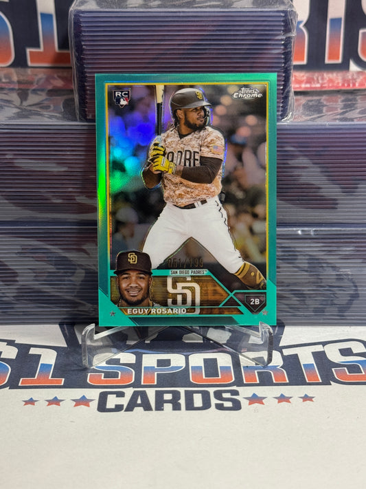 2024 Topps Chrome (Teal Refractor 51/199) Eguy Rosario Rookie #184