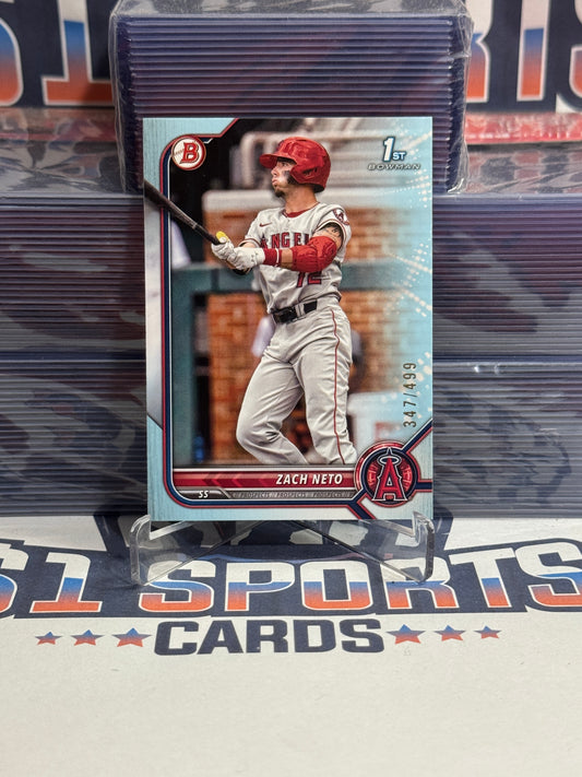 2022 Bowman Draft (Sky Blue, 1st Bowman 347/499) Zach Neto #BD-18