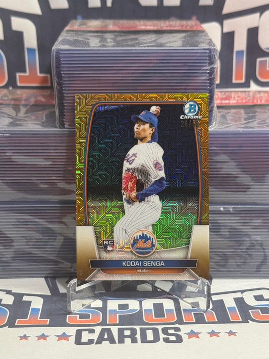 2023 Bowman Chrome (Gold Refractor 26/50) Kodai Senga Rookie #75