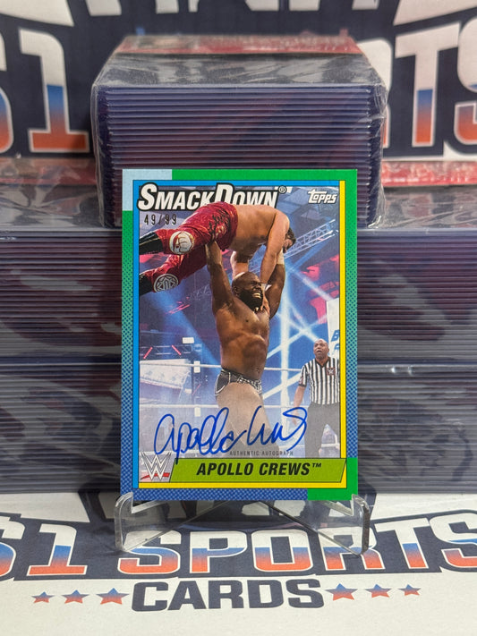 2021 Topps Heritage WWE (Green, Auto 49/99) Apollo Crews #A-AC