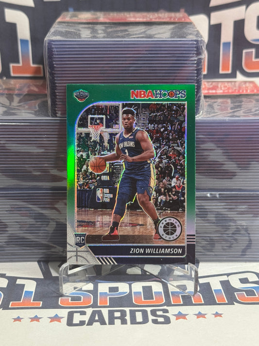 2019 Hoops Premium Stock (Green Prizm) Zion Williamson Rookie #258