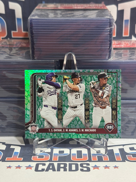 2025 Topps (Easter Foil, NL RBI Leaders) Shohei Ohtani, Willy Adames, Manny Machado #86
