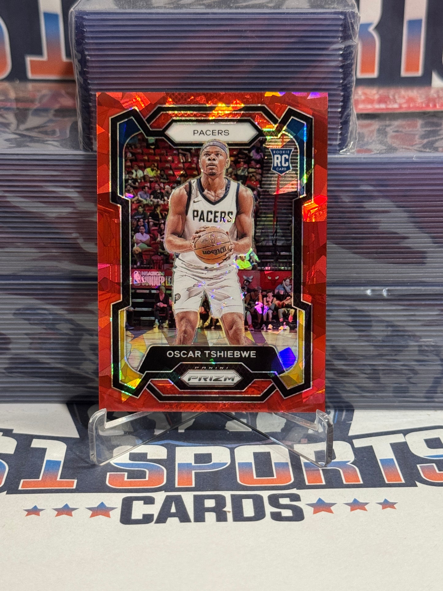 2023 Panini Prizm (Red Ice Prizm) Oscar Tshiebwe Rookie #292