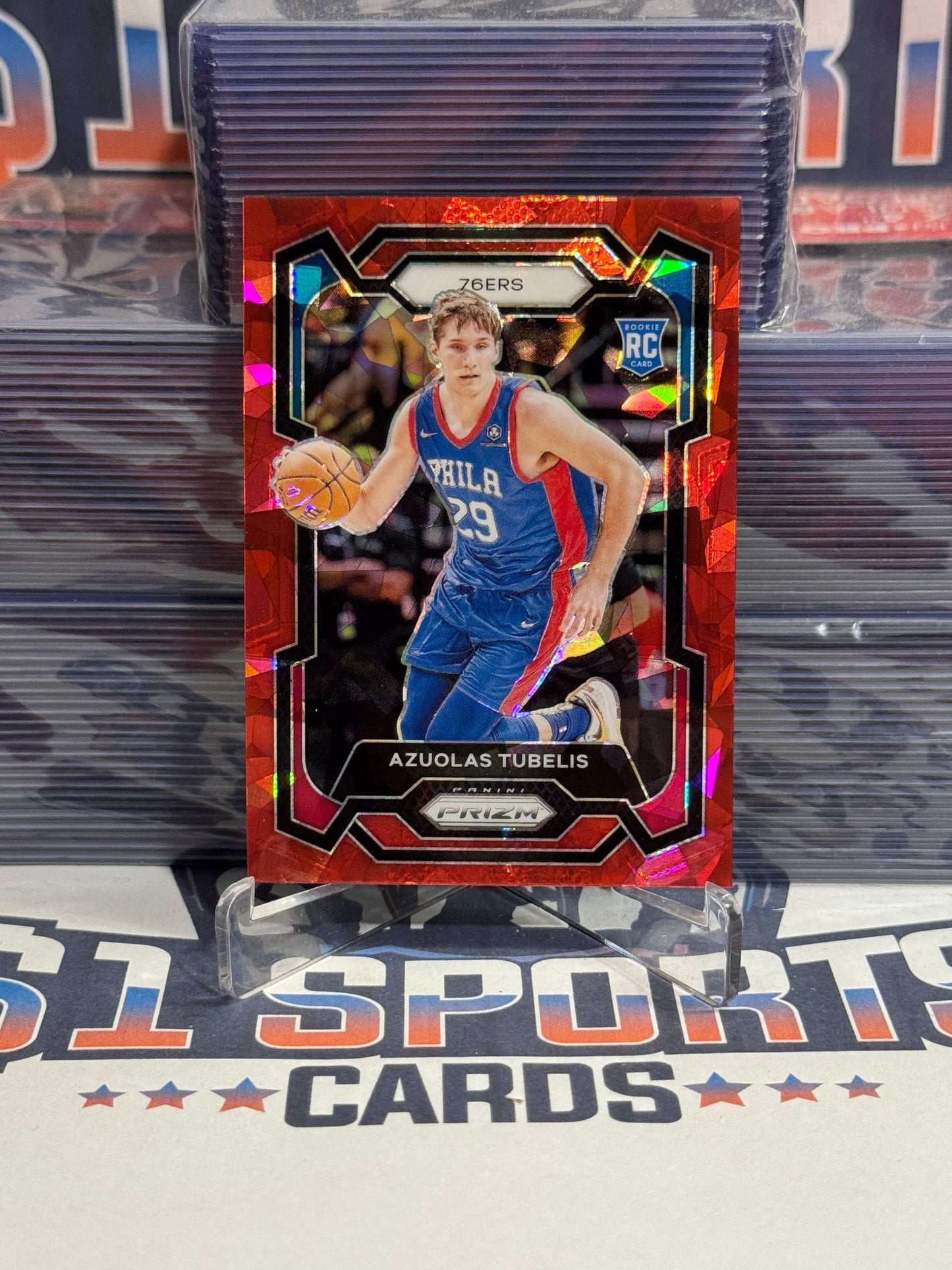 2023 Panini Prizm (Red Ice Prizm) Azuolas Tubelis Rookie #283