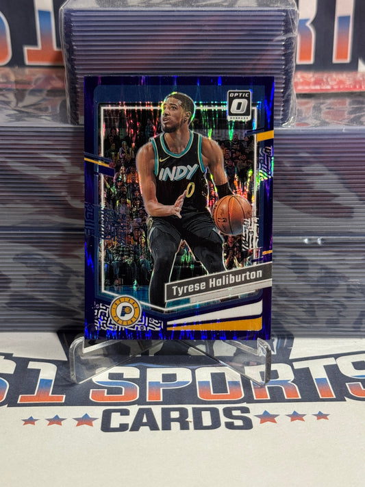 2023 Donruss Optic (Purple Shock Prizm) Tyrese Haliburton #27