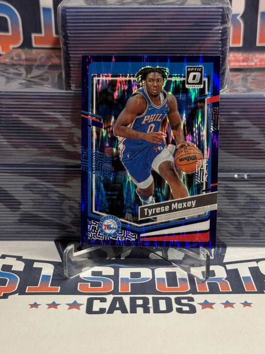 2023 Donruss Optic (Purple Shock Prizm) Tyrese Maxey #70