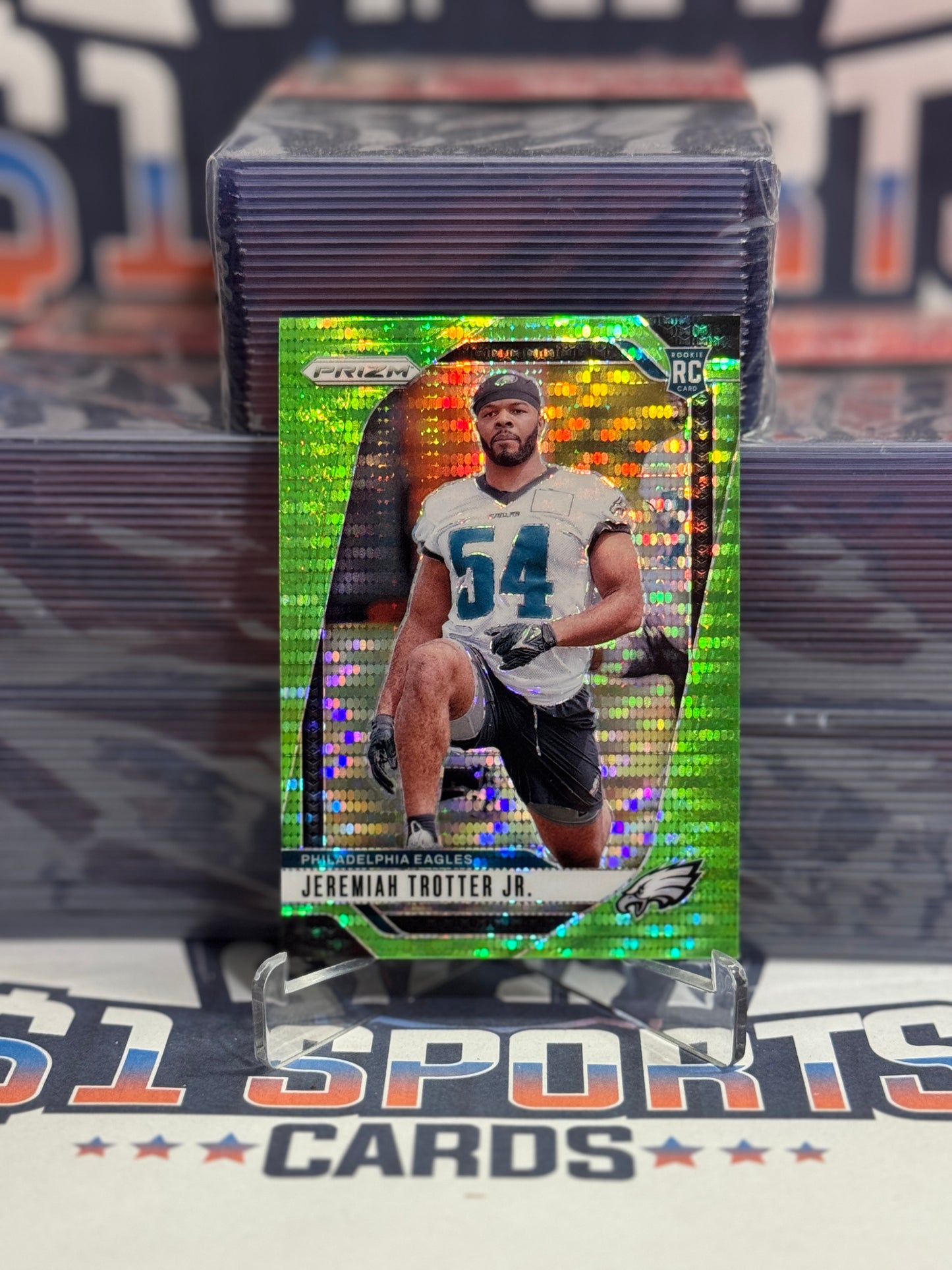 2024 Panini Prizm (Neon Green Pulsar Prizm) Jeremiah Trotter Jr. Rookie #349