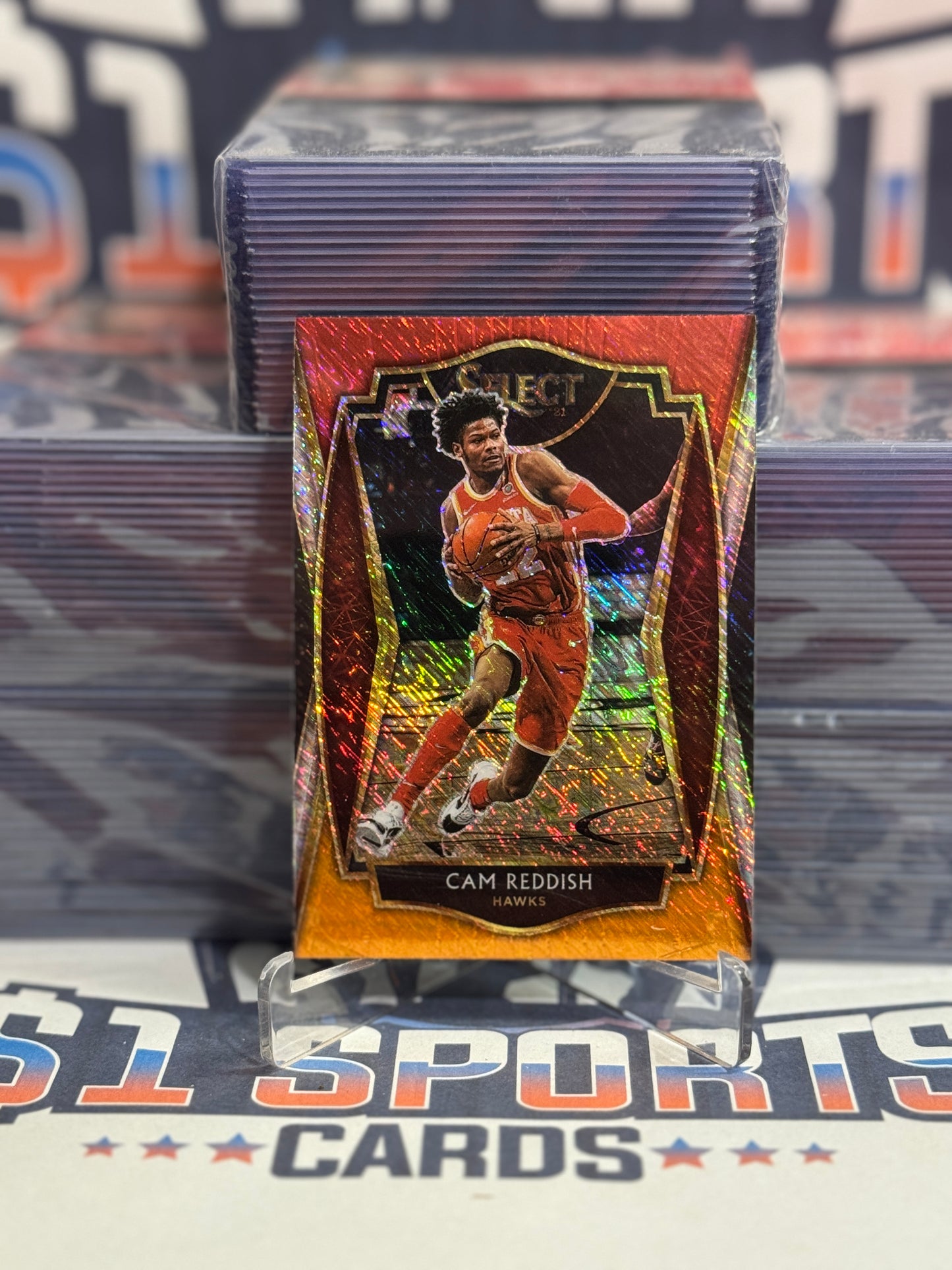 2020 Panini Select (Red White Orange Shimmer Prizm) Cam Reddish #143