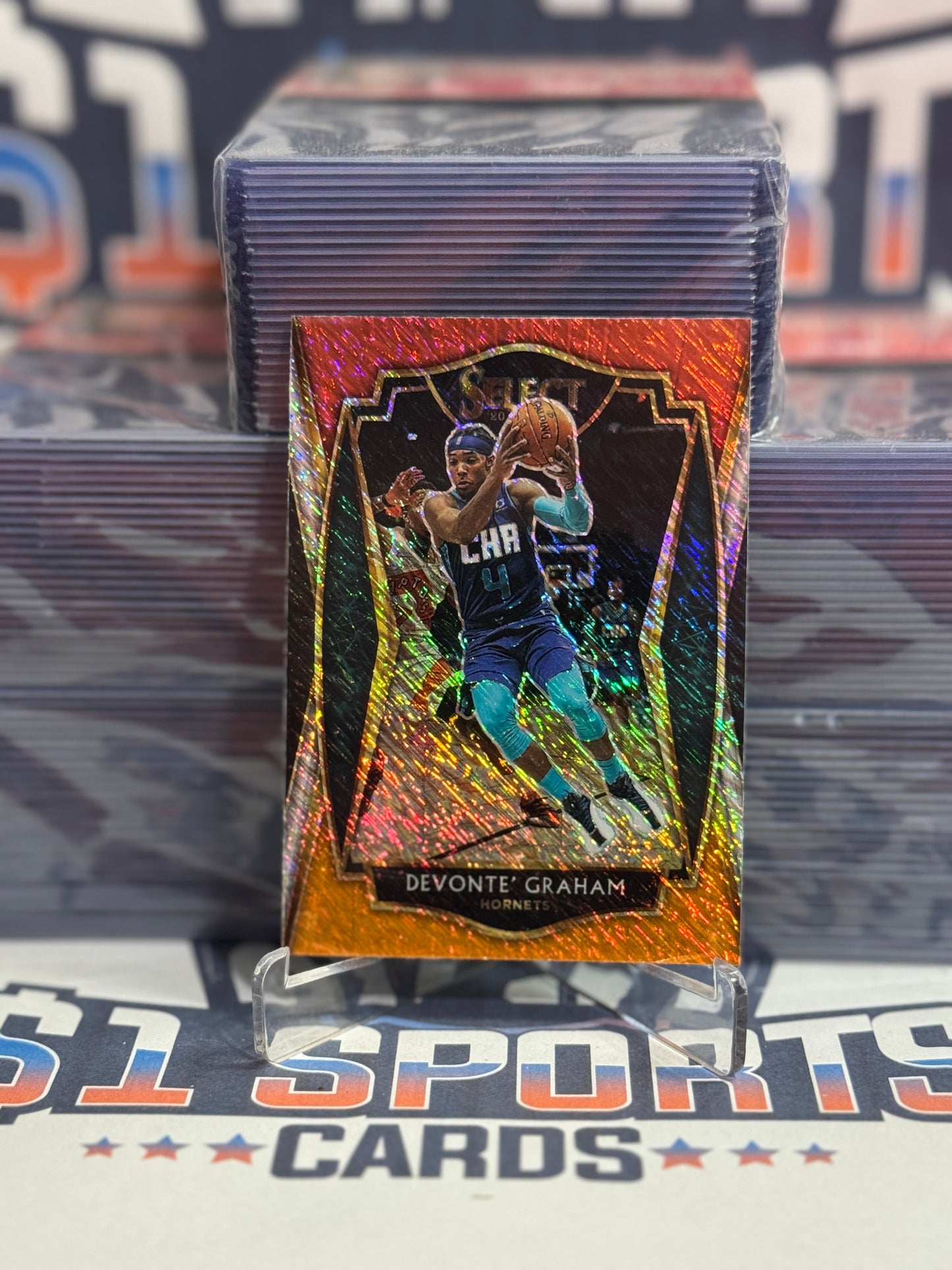 2020 Panini Select (Red White Orange Shimmer Prizm) Devonte' Graham #102