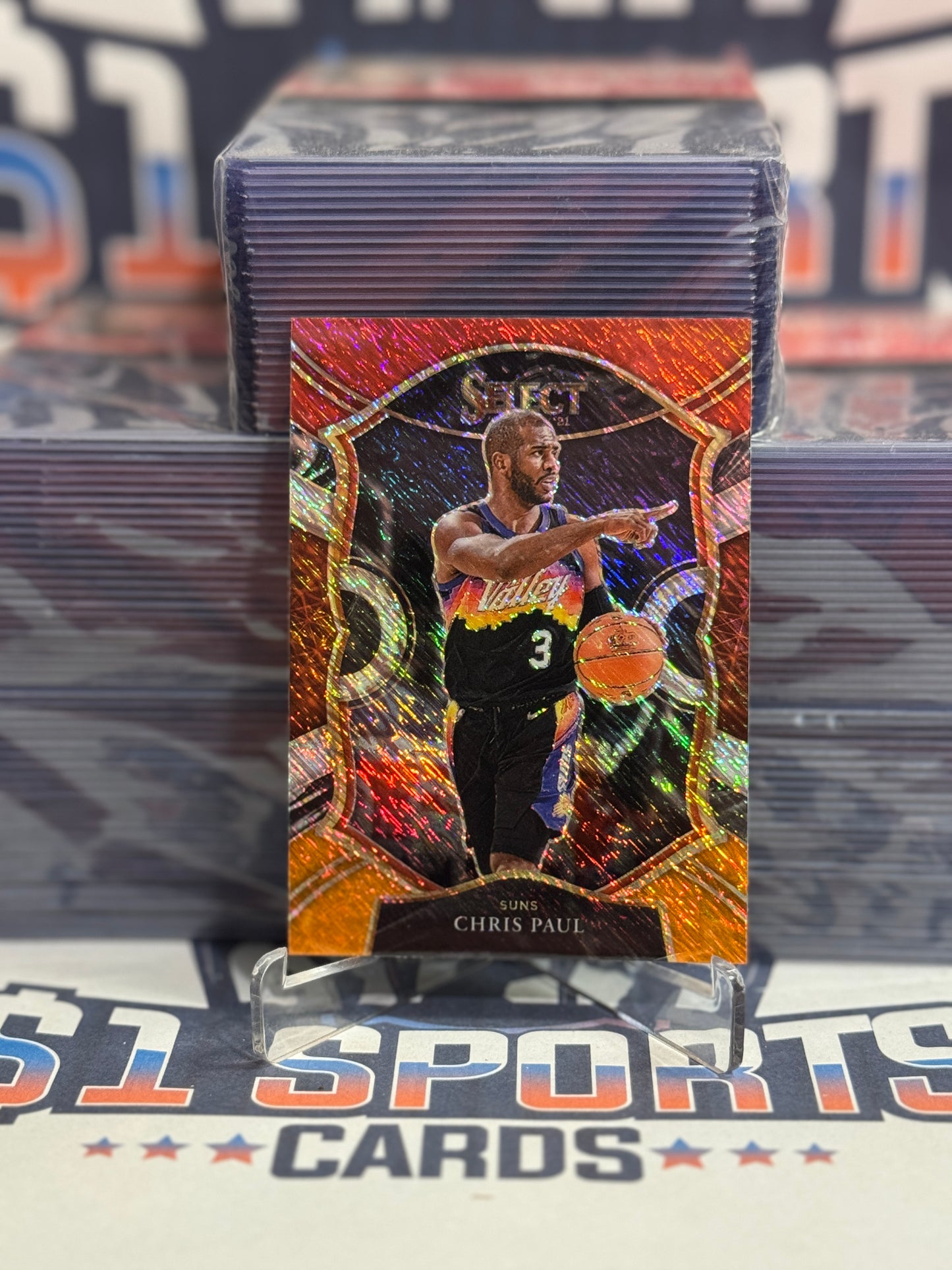 2020 Panini Select (Red White Orange Shimmer Prizm) Chris Paul #10