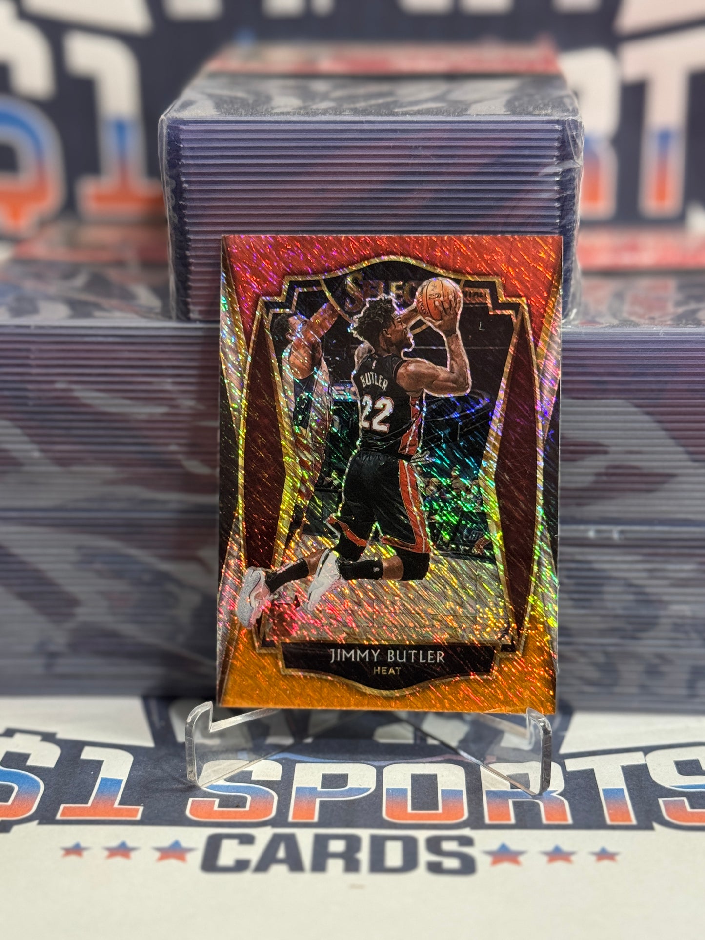 2020 Panini Select (Red White Orange Shimmer Prizm) Jimmy Butler #115