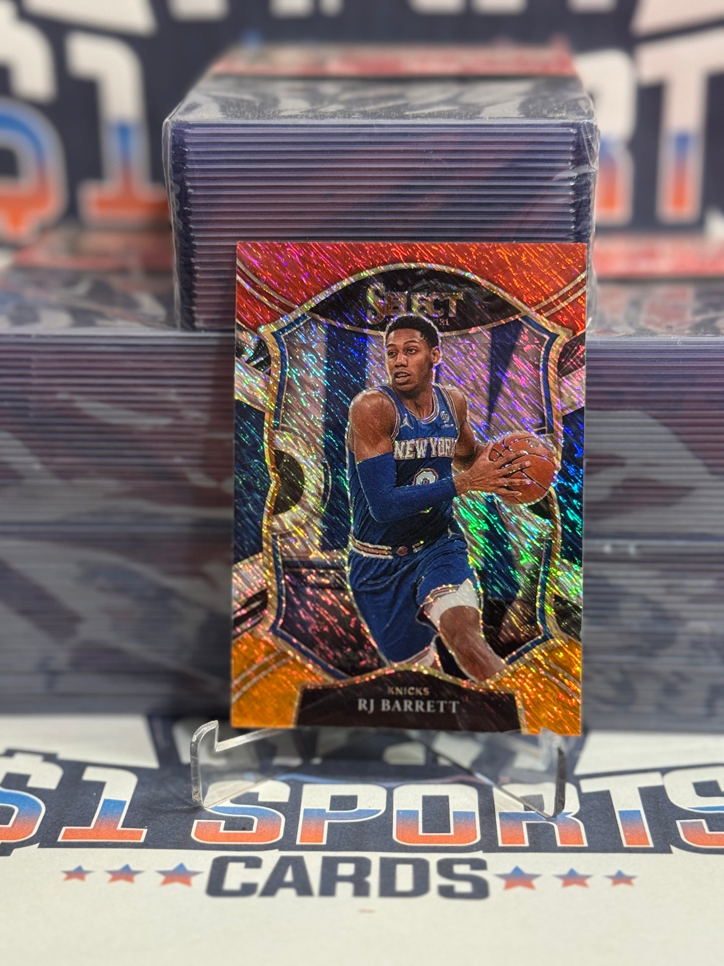 2020 Panini Select (Red White Orange Shimmer Prizm) RJ Barrett #40