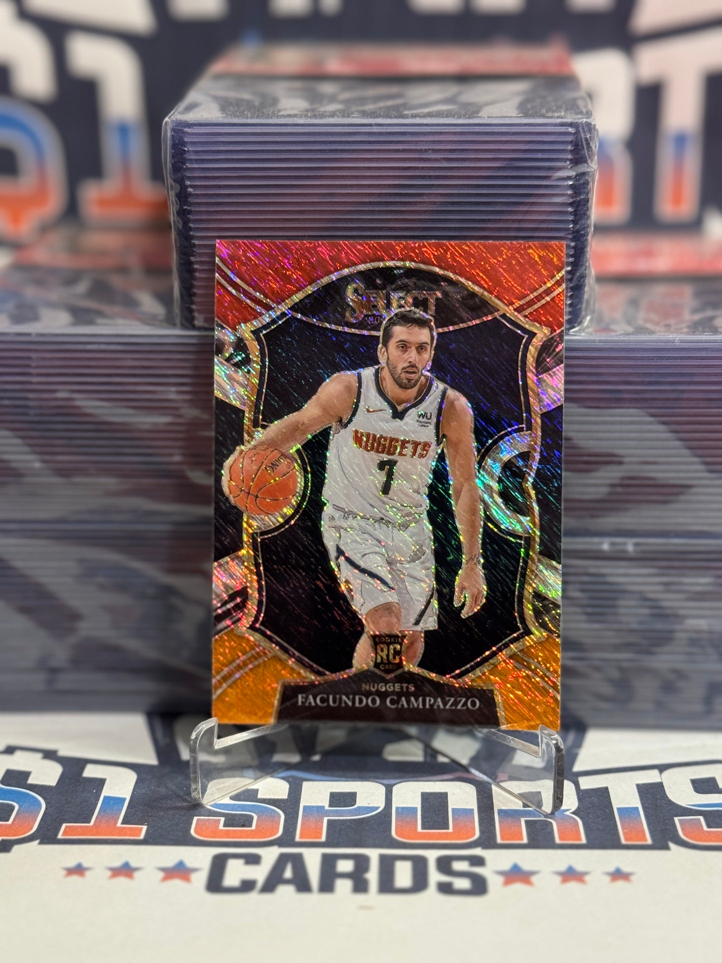 2020 Panini Select (Red White Orange Shimmer Prizm) Facundo Campazzo #83