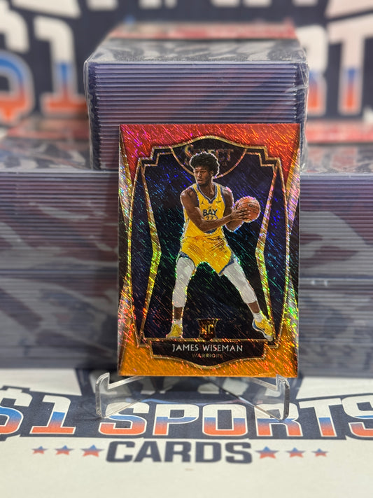 2020 Panini Select (Red White Orange Shimmer Prizm) James Wiseman Rookie #184