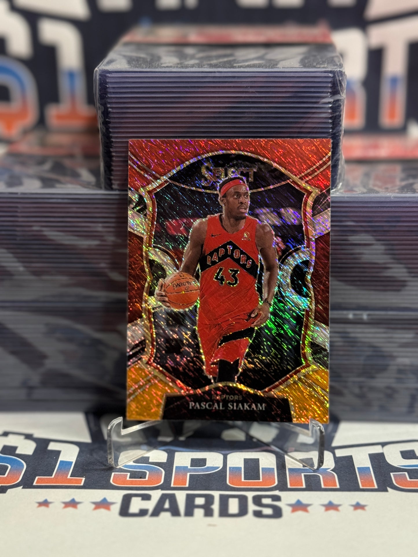 2020 Panini Select (Red White Orange Shimmer Prizm) Pascal Siakam #46