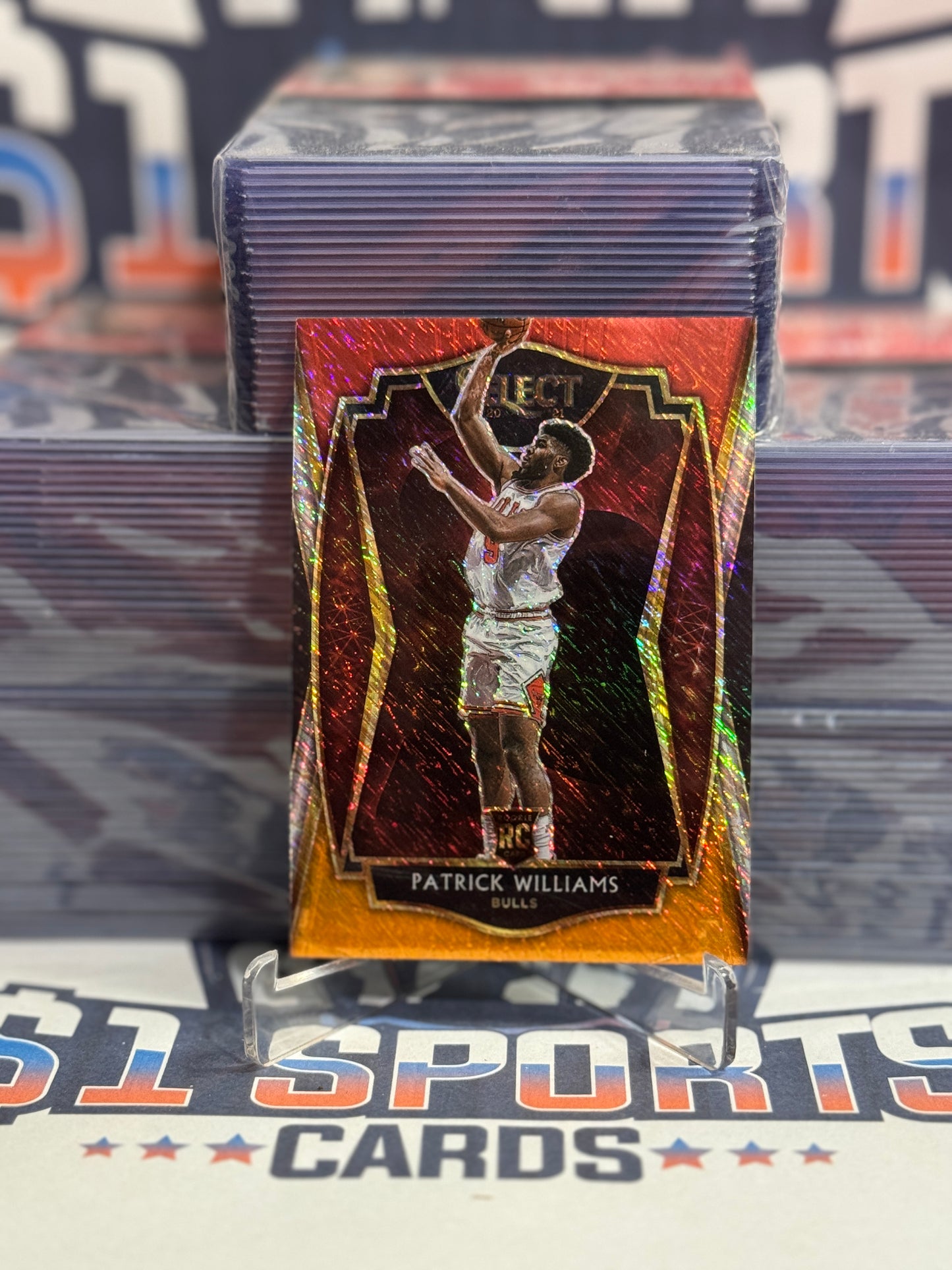 2020 Panini Select (Red White Orange Shimmer Prizm) Patrick Williams Rookie #185