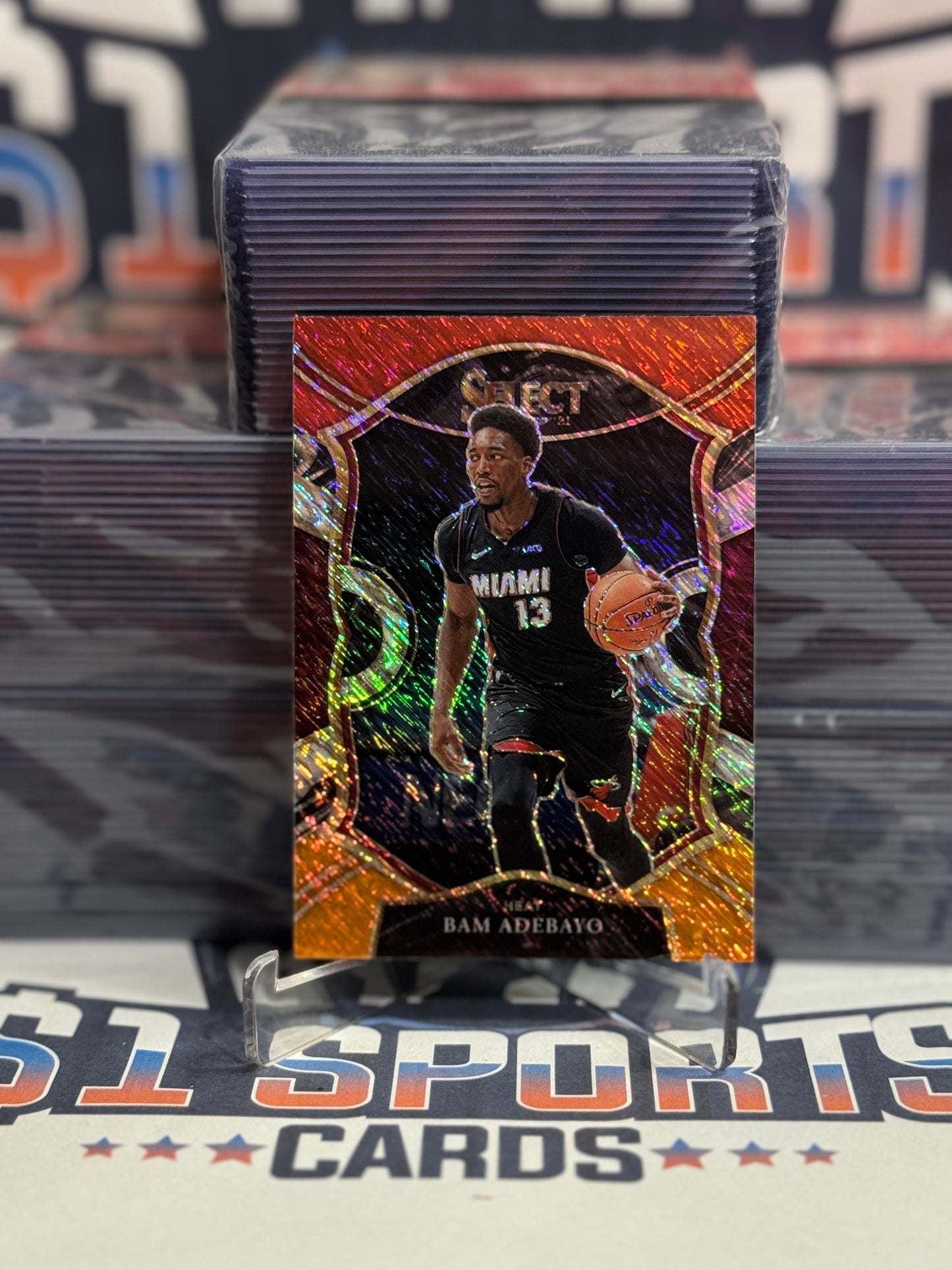 2020 Panini Select (Red White Orange Shimmer Prizm) Bam Adebayo #8