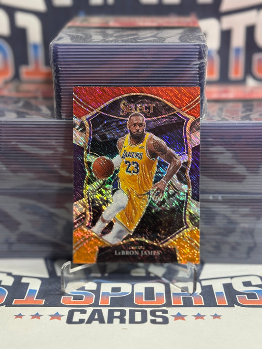 2020 Panini Select (Red White Orange Shimmer Prizm) LeBron James #23