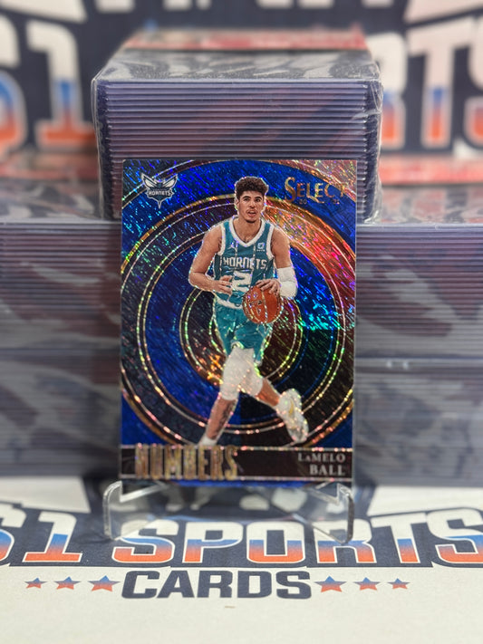 2020 Panini Select (Blue Shimmer Prizm, Numbers) LaMelo Ball Rookie #1