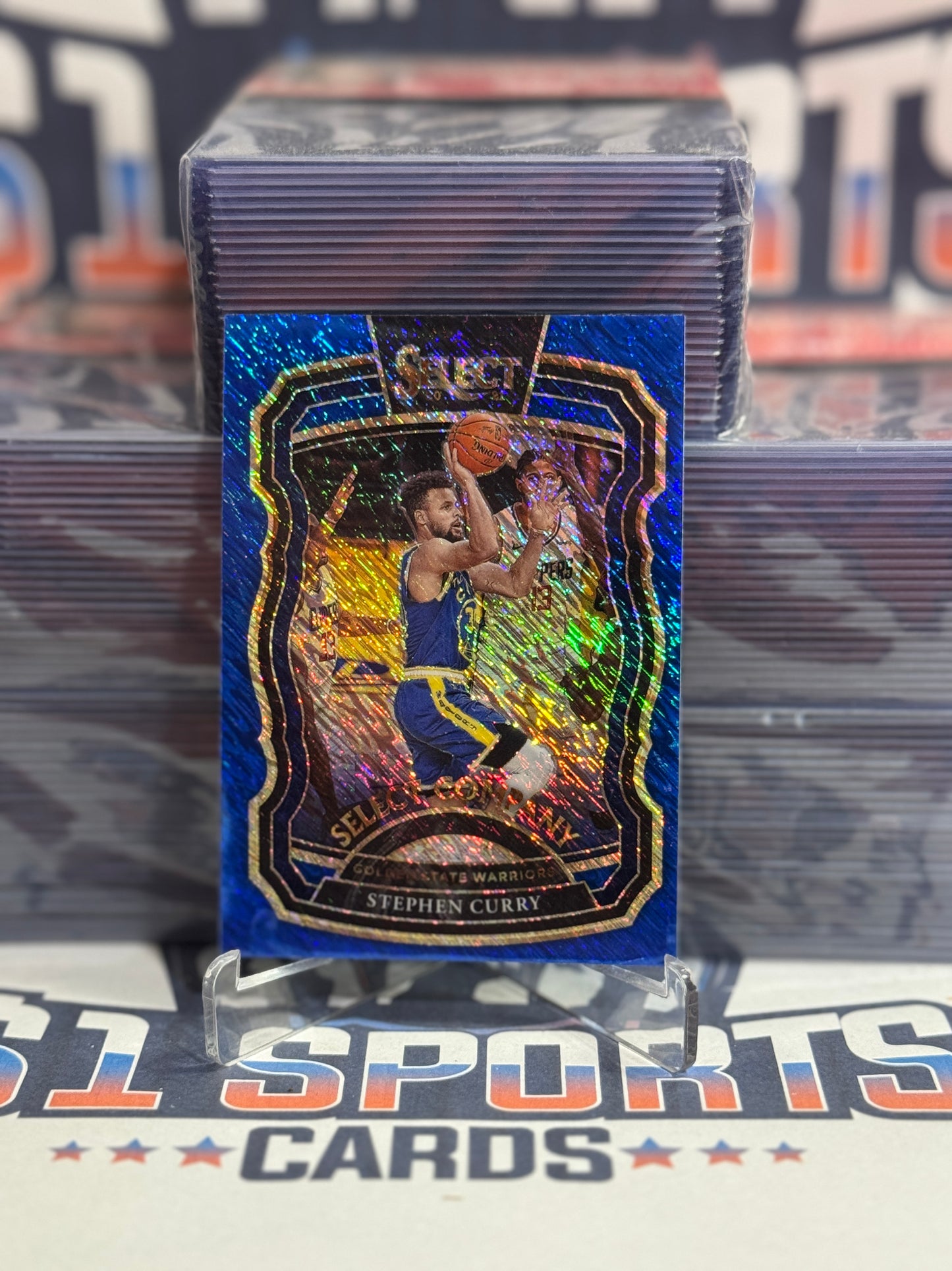 2020 Panini Select (Blue Shimmer Prizm, Select Company) Stephen Curry #14