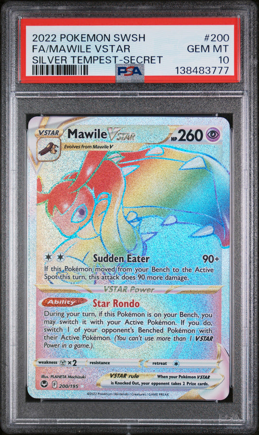 2022 Pokemon: Silver Tempest - Mawile VStar (Full Art, Secret Rare) #200 - PSA 10
