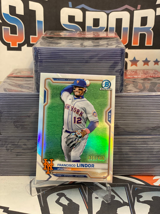 2021 Bowman Chrome (Refractor 305/499) Francisco Lindor #81