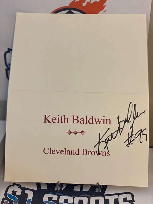 Keith Baldwin Hand-Signed Auto Table Sign