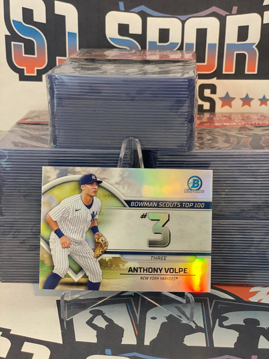 2023 Bowman Chrome (Refractor, Top 100) Anthony Volpe #BTP-3